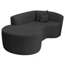 Ver imagem 6 de Recamier Curvo Orgânico 150cm 2 Lugares Lado Esquerdo para Sala de Estar Linho Londres