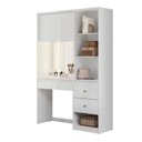 Ver imagem 2 de Penteadeira Camarim Multiuso com Led e Espelho com 2 Gavetas Lume - Branco