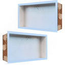 Ver imagem 4 de Kit 02 Nicho de Porcelanato Branco Santorine Polido 60x32cm