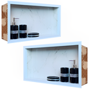 Ver imagem 6 de Kit 02 Nicho de Porcelanato Branco Santorine Polido 60x32cm