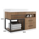 Ver imagem 3 de Balcão Avant 80 MDF 15mm 2 Gavetas Tampo e Nicho 80cm Cor Noce - Belizze Móveis