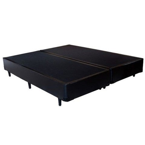 Cama Box Queen 158 Bipartido - Tecido Suede Preto