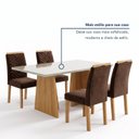 Ver mais imagens de Conjunto Sala de Jantar 4 Lugares Retangular Tampo Vidro MDF 120x80cm Mesa Lyra e Cadeiras Carol