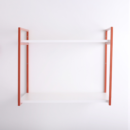 Prateleira 2 Níveis Estilo Industrial 50x60x30 Metal Rose Gold Mdf Branco - 2