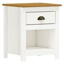 Ver imagem 1 de Mesa de Cabeceira 1 Gaveta Madeira Maciça Mazzaro F06 Branco Freijó - Lyam Decor