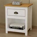Ver imagem 2 de Mesa de Cabeceira 1 Gaveta Madeira Maciça Mazzaro F06 Branco Freijó - Lyam Decor