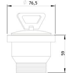 Válvula de Tanque Pia Ralo em Inox Com tampa 3 Polegadas - 3