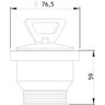 Válvula de Tanque Pia Ralo em Inox Com tampa 3 Polegadas - 3