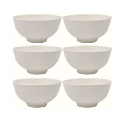 Kit 6 Tigelas Cumbuca Bowl Porcelana Clean Branca 350ml 16cm x 7cm - Lyor - 1 Kit 6 Tigelas Cumbuca Bowl Porcelana Clean Branca 350ml 16cm x 7cm - Lyor - 1