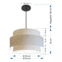 Ver imagem 2 de Lustre para Sala de Jantar Md-4394 Cúpula em Tecido Linho 50cm Bege Bivolt Vivare Brasil Ilumina