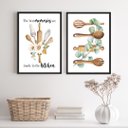 Ver imagem 2 de Kit 2 Quadros As Melhores Memórias São Criadas na Cozinha 24x18cm - com Vidro:madeira Preta