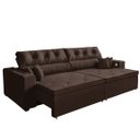 Ver imagem 1 de Sofá 5 Lugares Smart 3,02 Metros Marrom Retrátil, Reclinável Tecnologia Carregamento 3 portas USB