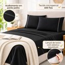 Ver imagem 2 de Jogo de Cama Lençol Quality King 4 Peças Micropercal 600 Fios Preto Casa Show Enxovais