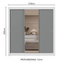 Ver imagem 4 de Guarda-roupa Casal 3 Portas de Correr com Espelho 2 Gavetas Branco/cinza Sublime Madesa