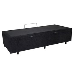 Cama Box Baú Solteiro Extremo Reforçado King Design Suede Preto 88x188x41 - 2