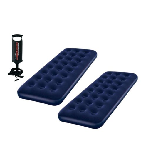 Kit c/2 Colchão Inflável Solteiro Bestway + Bomba de Ar Manual