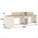 Ver imagem 6 de Estação de Trabalho 4 Lugares Office Smart 4 Mesas 2 Armários 1 Aparador - Off White e Cedro