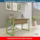 Ver imagem 2 de Mesa Escritório P25 Tub Pandin 150 Cm (larg) Tampo Mdp Noce Naturalle Pé Aço Tubular Branco
