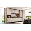 Ver imagem 3 de Paneleiro Duplo Torre Quente 2 Portas 2 Gavetas 70x58,5 cm Vitória Móveis Rimo Carvalho/Off White -