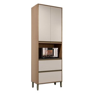 Paneleiro Duplo Torre Quente 2 Portas 2 Gavetas 70x58,5 cm Vitória Móveis Rimo Carvalho/Off White - 