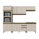 Ver imagem 3 de Cozinha Compacta Modulada 5 Peças 100% MDF com Espaço para Cooktop Connect Bege/Duna/Cristal