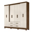 Ver imagem 1 de Guarda Roupa 8 Portas San Lorenzo Plus Castanho Wood Baunilha 941391 Moval