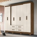 Ver imagem 2 de Guarda Roupa 8 Portas San Lorenzo Plus Castanho Wood Baunilha 941391 Moval
