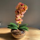 Ver imagem 3 de Arranjo Centro de Mesa Orquídea Tigre Artificial Vaso Grande Decore Fácil Shop