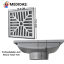 Ver imagem 4 de Ralo Pluvial 20x20 Alumínio Concova Coletor Cinza Saída Baixa para Tubo de 100mm e Dupla Tela contra
