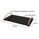 Ver imagem 2 de Bandeja Organizadora de Bancada Vidro Preto Alça Cobre 25x15 Aparador Bar Bebidas Casa Cozinha Hall