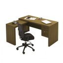 Ver imagem 5 de Conjunto 4 Peças com 2 Mesas para Escritório em L e 2 Armários Marrom