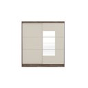 Ver imagem 2 de Guarda Roupas 2 Portas de Correr com Espelho Luna - Ébano Toque Rústico/Off White Brilho