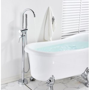 Torneira Chão Duchinha Gourmet Banheira Prateado Elegante