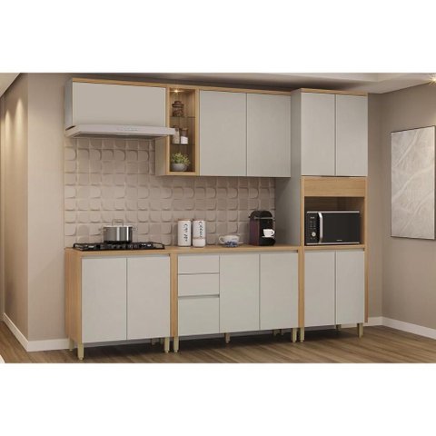Cozinha Completa 5 Peças 11 Portas Allure CZ651 Gris Linea