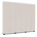Ver imagem 2 de Roupeiro Casal Porto com 6 Portas 4 Gavetas 242x214cm Branco/Creme 240825