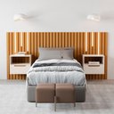 Ver imagem 4 de Cabeceira Ripada Cama de Solteiro com Led Naha Nature Preto
