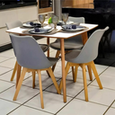 Ver imagem 4 de Mesa de Jantar Quadricurva 80x80cm 2 a 4 Lugares em Madeira - Dina - Branca