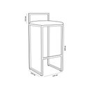 Ver imagem 3 de Kit 02 Banqueta Alta Industrial 0,83 cm Metal Dourada Suede Bege - Vallisa Decor