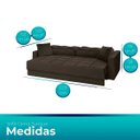Ver imagem 3 de Sofá Cama Zurique 3 Lugares 223cm Veludo Reclinável - Meu Estofado:marrom