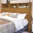 Ver imagem 2 de Cabeceira Casal 3 Nichos Mdf 145 Cm Melissa Nature Decmade