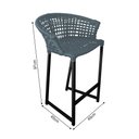 Ver imagem 5 de Conjunto Bistrô Champanheira Tampo Ripado e 2 Banquetas Reis Corda Náutica Cinza