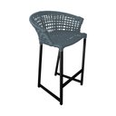 Ver imagem 2 de Conjunto Bistrô Champanheira Tampo Ripado e 2 Banquetas Reis Corda Náutica Cinza