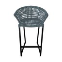 Ver imagem 3 de Conjunto Bistrô Champanheira Tampo Ripado e 2 Banquetas Reis Corda Náutica Cinza