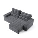 Ver imagem 6 de Sofá com Chaise Larissa 4 Lugares Retrátil e Reclinável 232cm Grafite Suede