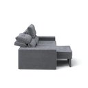 Ver imagem 3 de Sofá com Chaise Larissa 4 Lugares Retrátil e Reclinável 232cm Grafite Suede