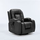 Ver imagem 7 de Cadeira com Massagem Poltrona do Papai Giratória Reclinável Manual Austin Aquecimento Pu Preta G94 -