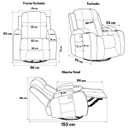Ver imagem 6 de Cadeira com Massagem Poltrona do Papai Giratória Reclinável Manual Austin Aquecimento Pu Preta G94 -