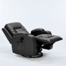 Cadeira com Massagem Poltrona do Papai Giratória Reclinável Manual Austin Aquecimento Pu Preta G94 - - 1