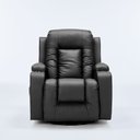 Ver mais imagens de Cadeira com Massagem Poltrona do Papai Giratória Reclinável Manual Austin Aquecimento Pu Preta G94 -