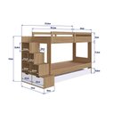 Ver imagem 5 de Triliche Infantil pra Quarto com Escadas e Estante 231,8 Cm Cor:aveiro Oak com Branco